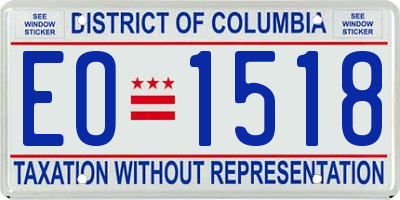 DC license plate EO1518