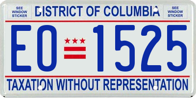 DC license plate EO1525