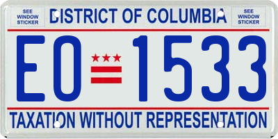 DC license plate EO1533