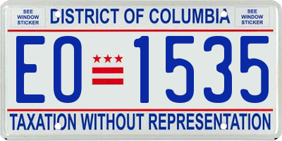 DC license plate EO1535