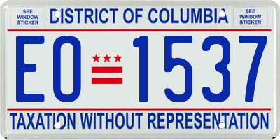 DC license plate EO1537