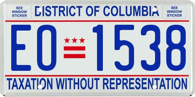 DC license plate EO1538