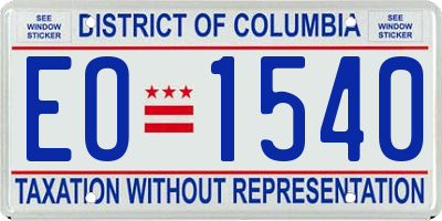 DC license plate EO1540