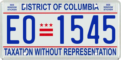 DC license plate EO1545