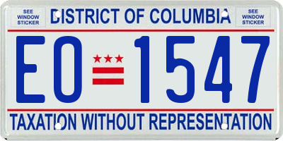 DC license plate EO1547