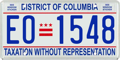 DC license plate EO1548