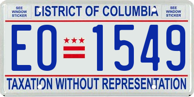 DC license plate EO1549