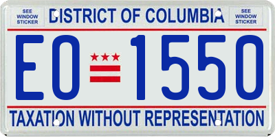 DC license plate EO1550