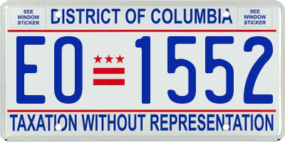 DC license plate EO1552