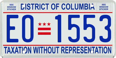 DC license plate EO1553