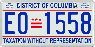 DC license plate EO1558