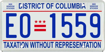 DC license plate EO1559
