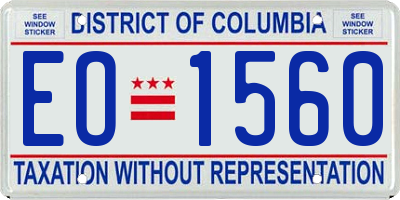 DC license plate EO1560