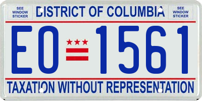 DC license plate EO1561