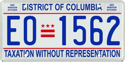 DC license plate EO1562