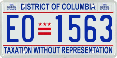 DC license plate EO1563