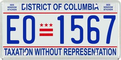 DC license plate EO1567