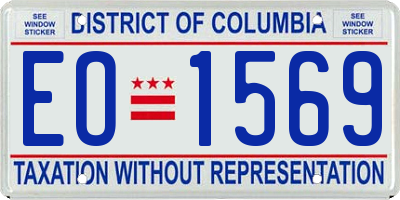 DC license plate EO1569