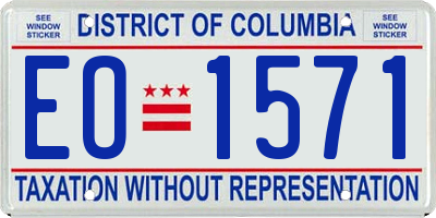 DC license plate EO1571