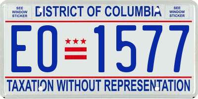 DC license plate EO1577