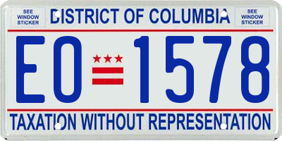 DC license plate EO1578