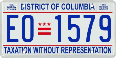 DC license plate EO1579