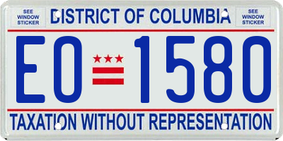 DC license plate EO1580