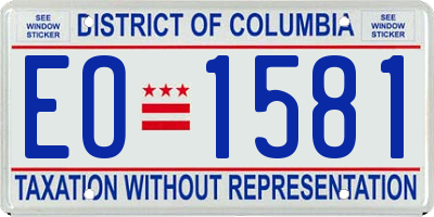 DC license plate EO1581