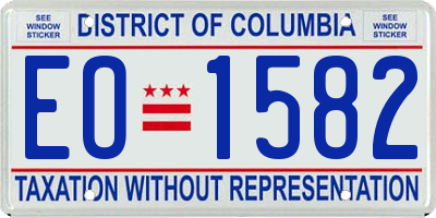 DC license plate EO1582