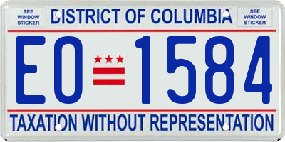 DC license plate EO1584