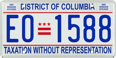 DC license plate EO1588