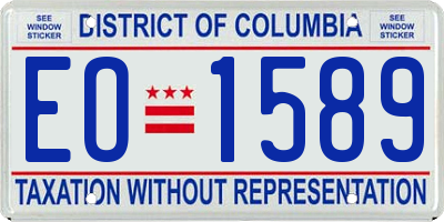 DC license plate EO1589