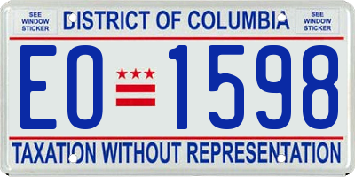 DC license plate EO1598