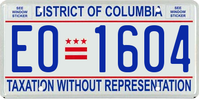 DC license plate EO1604