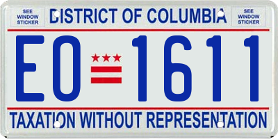 DC license plate EO1611