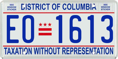 DC license plate EO1613