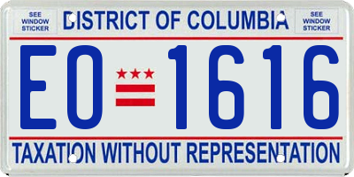 DC license plate EO1616