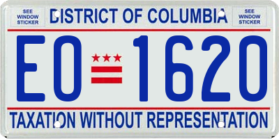 DC license plate EO1620