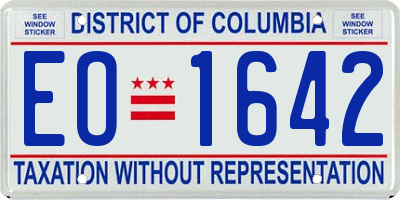 DC license plate EO1642