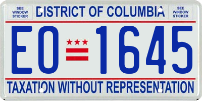 DC license plate EO1645