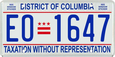 DC license plate EO1647