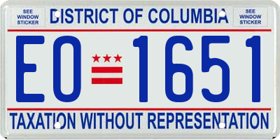 DC license plate EO1651