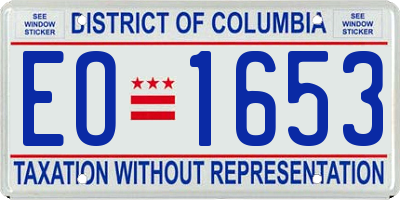 DC license plate EO1653