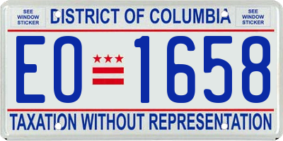 DC license plate EO1658