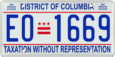 DC license plate EO1669