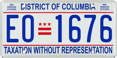 DC license plate EO1676