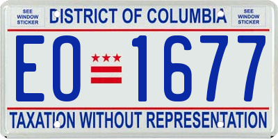 DC license plate EO1677
