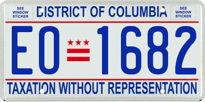 DC license plate EO1682