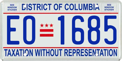 DC license plate EO1685