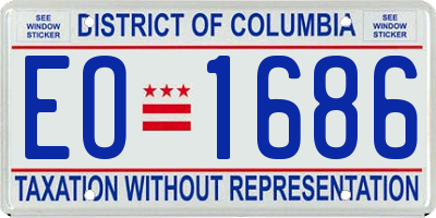 DC license plate EO1686
